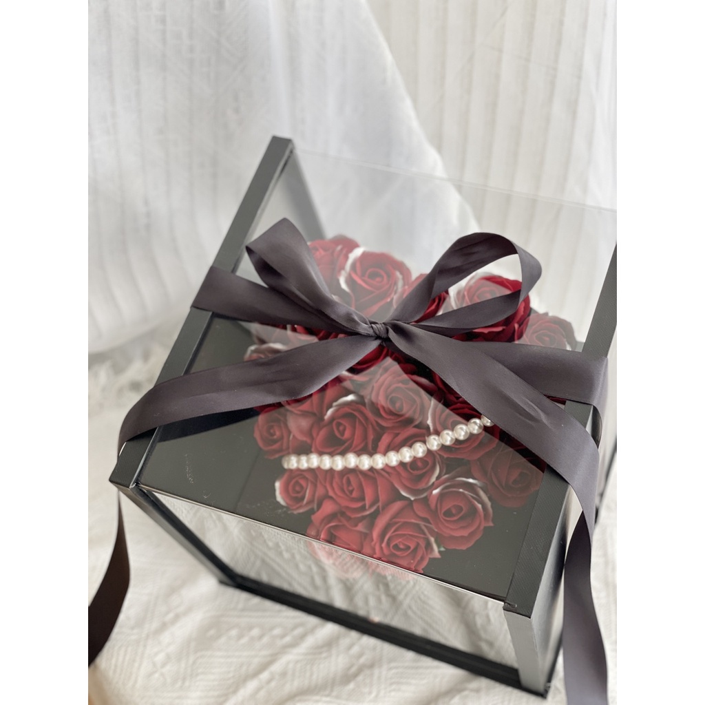 Romantic Soap Roses in Red Premium Gift Box with drawer
