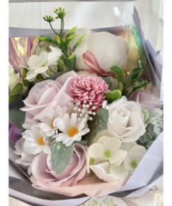 Soap Mixed Flowers Bouquet with Teddy Bear Gift Set - Image 7