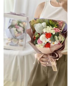Soap Mixed Flowers Bouquet with Teddy Bear Gift Set - Image 5