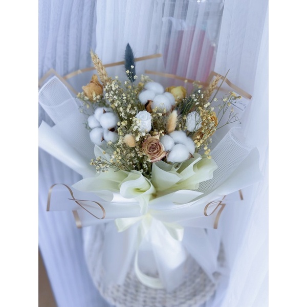Rustic Cotton Charm (Preserved Flower)