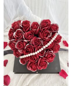 Romantic Soap Roses in Red Premium Gift Box with drawer - Image 2