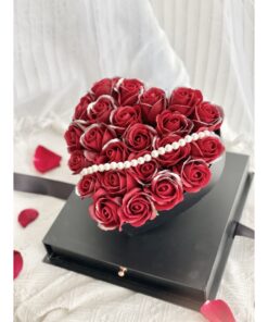 Romantic Soap Roses in Red Premium Gift Box with drawer - Image 5