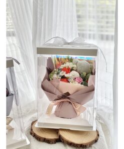 Soap Mixed Flowers Bouquet with Teddy Bear Gift Set - Image 2