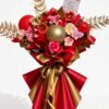 Grand Opening Flower Stand Red Gold | Soap Rose & Artificial Lily Standee | Shop Opening Congratulatory Stand