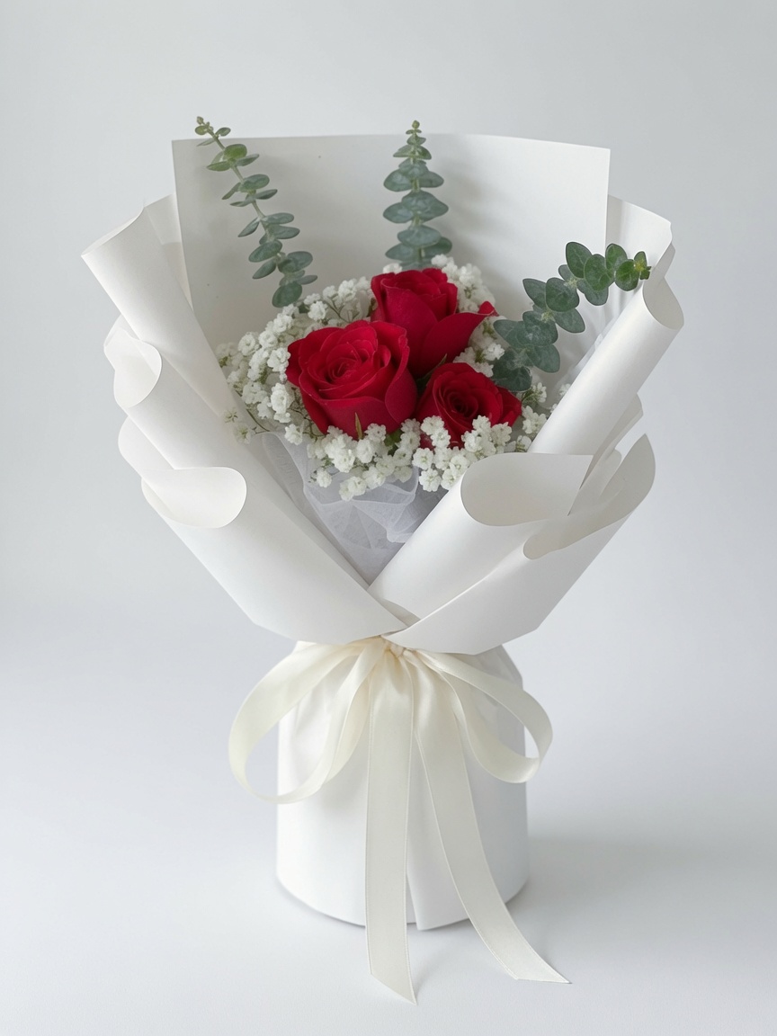 Rose Bouquet In White Pureness