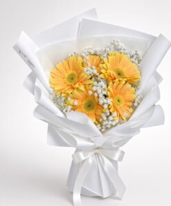 Fresh Gerbera Daisy Bouquet with Baby’s Breath | Daisy Flower Bouquet