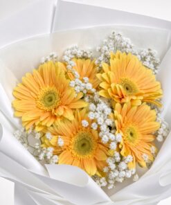 Fresh Gerbera Daisy Bouquet with Baby’s Breath | Daisy Flower Bouquet - Image 2