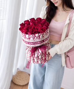 Red Rose Bouquet Dior-Inspired