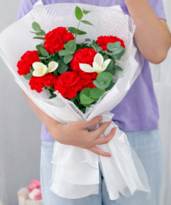 Mother’s Day Bouquet Crimson Carnation Tulip