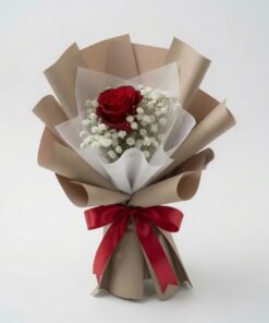Single Rose Bouquet Crimson Promise