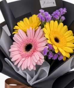 Fresh Mixed Gerbera Daisy Bouquet | Pink & Yellow Daisies - Image 2