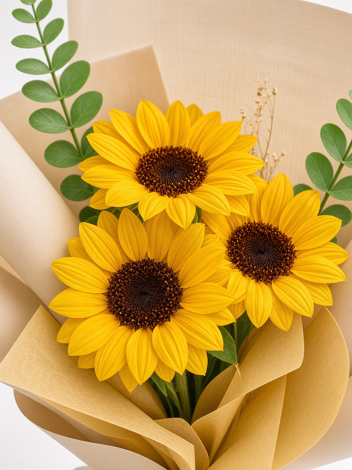 3 Stalk Soap Flower Sunflower Bouquet - Image 2