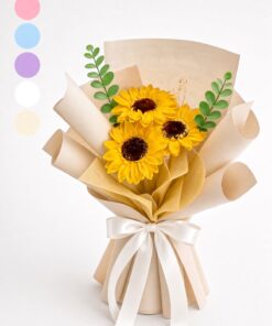 3 Stalk Soap Flower Sunflower Bouquet