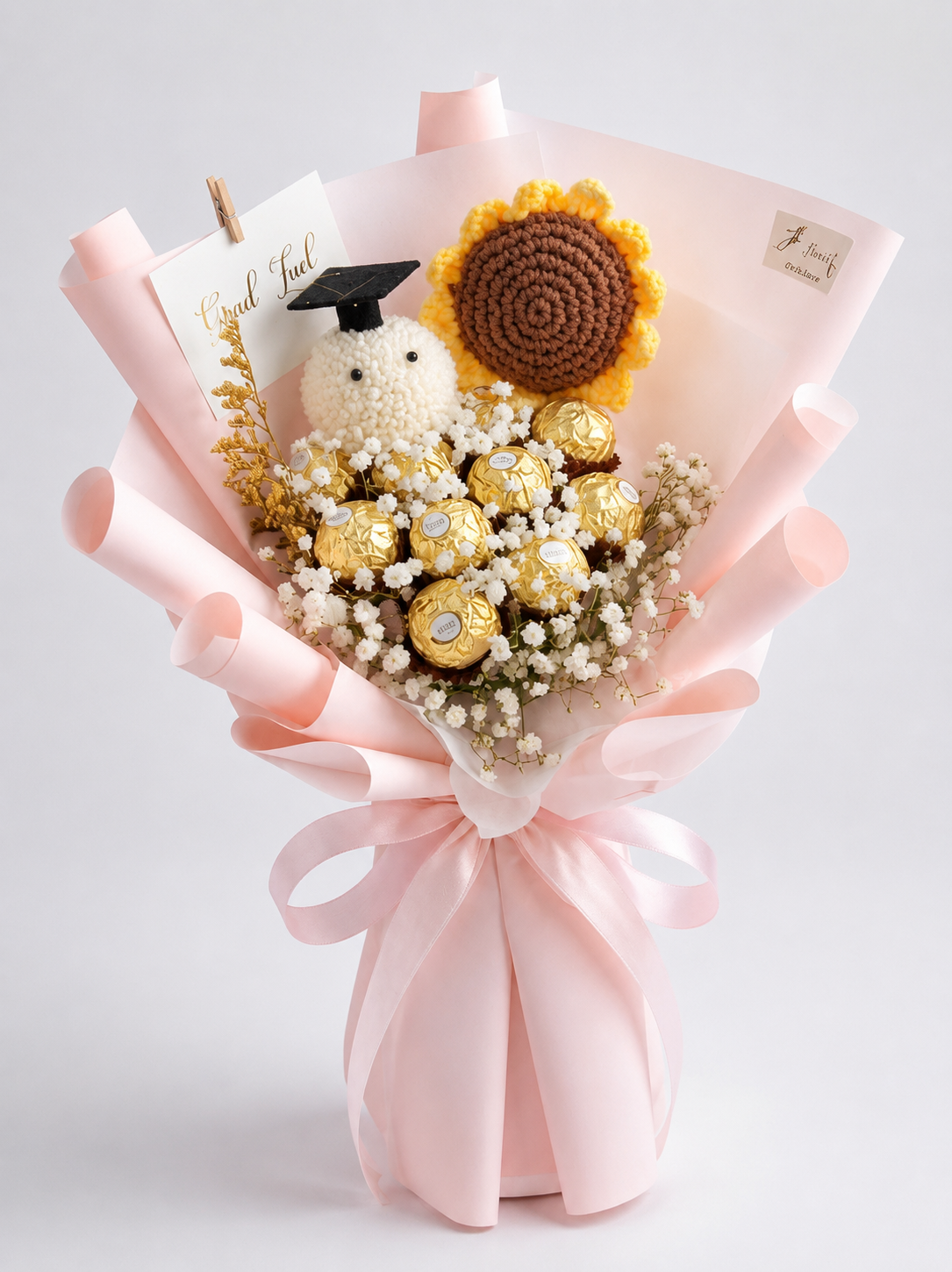 Graduation Bouquet Crochet Chocolate Delight - Image 3