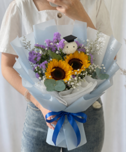 Graduation Bouquet Sunflower Blue Horizon - Image 2