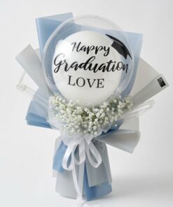 Graduation Baby Breath Hot Air Balloon Bouquet