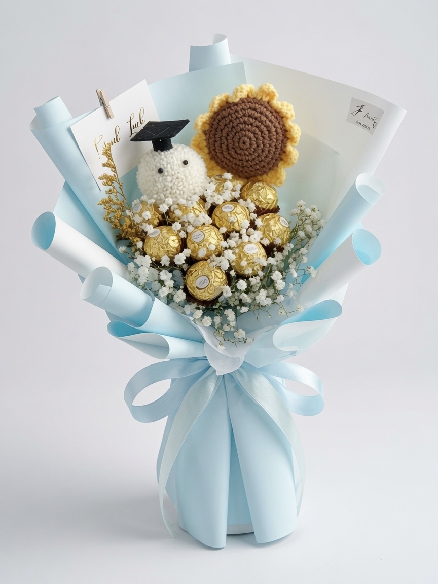 Graduation Bouquet Crochet Chocolate Delight - Image 2