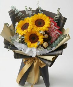 Sunflower Chocolate Bouquet Golden Delight