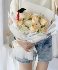 Graduation Bouquet Rose Ivory Laurea - Image 2
