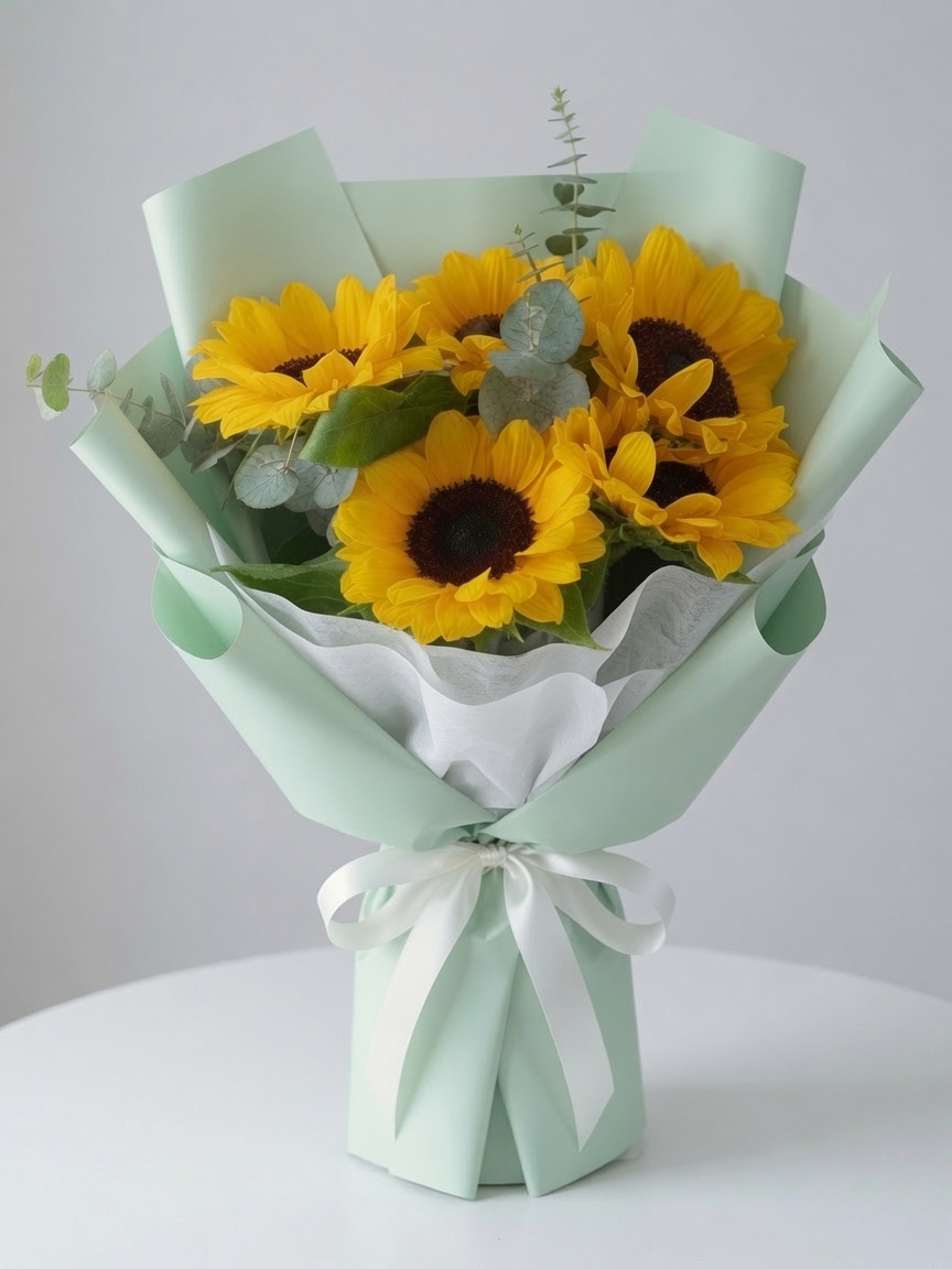 Sunflower Bouquet Five Mint Meadow