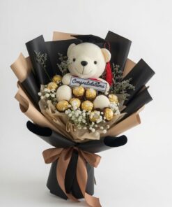 Graduation Bouquet Chocolate Golden Bear Hug