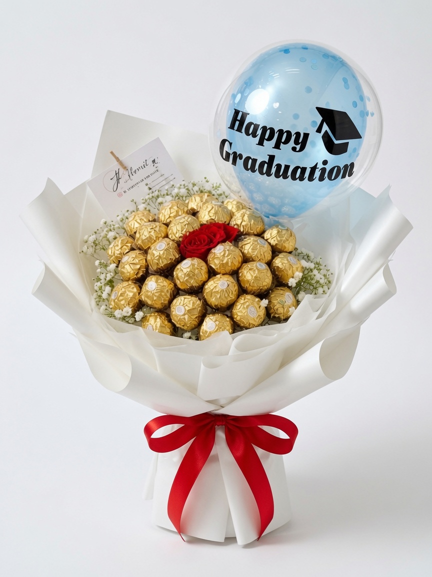 Chocolate Bouquet with Rose & Balloon