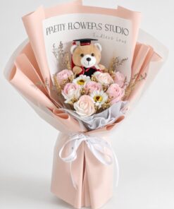 Graduation Bouquet Soap Flower Peach Blossom