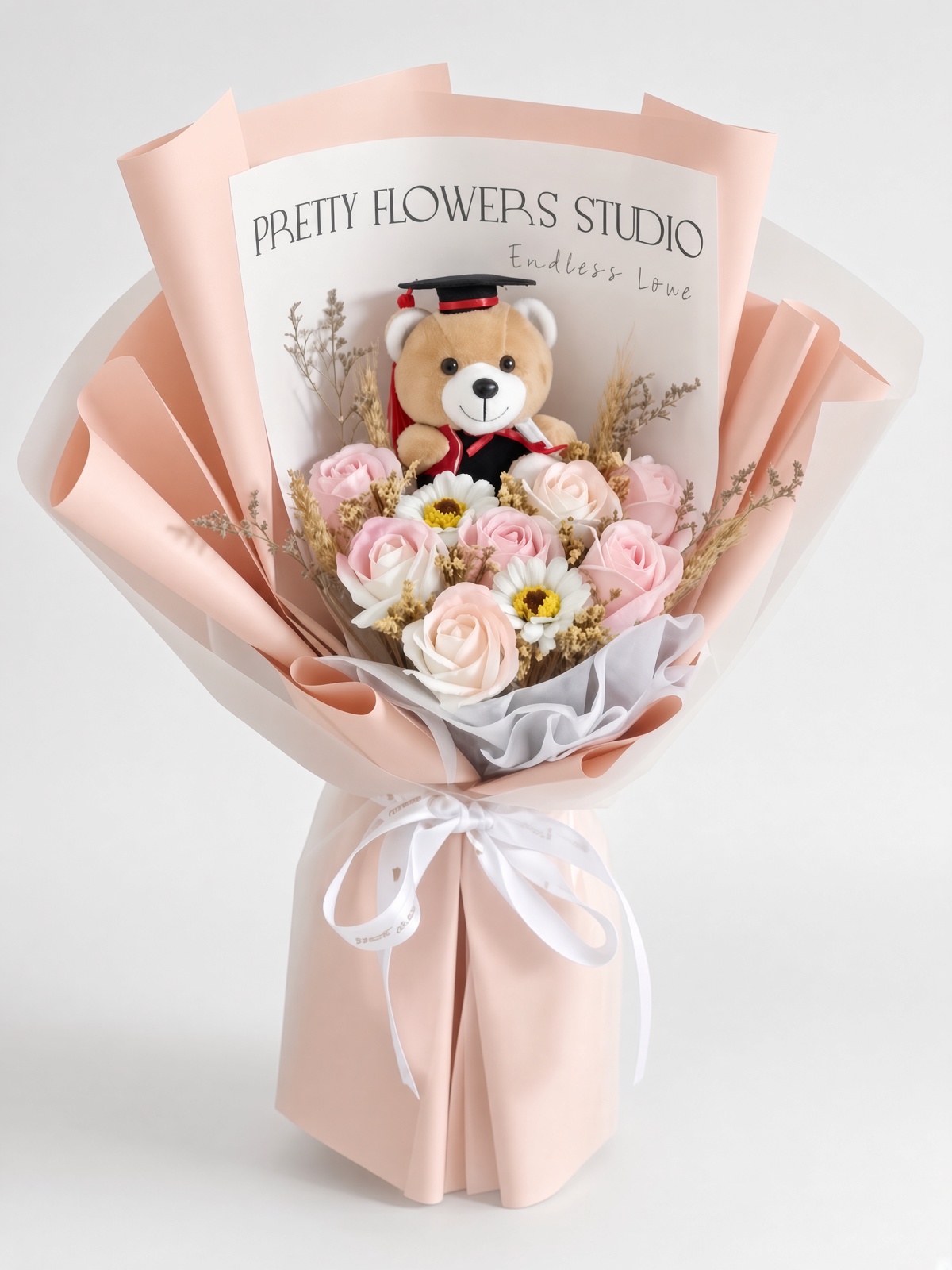 Graduation Bouquet Soap Flower Peach Blossom