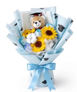 Graduation Bouquet Soap Flower Blue Skies