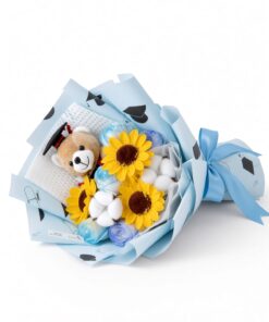 Graduation Bouquet Soap Flower Blue Skies - Image 2