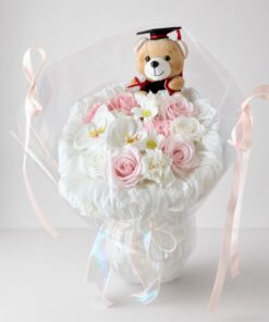 Graduation Bouquet Soap Flower Pink Elegance