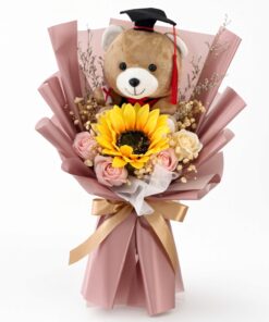 Graduation Bouquet Artificial Flower Rose Gold