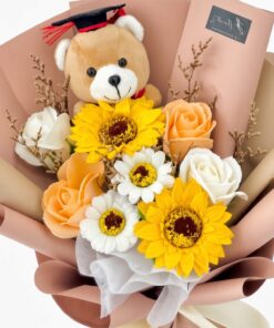 Graduation Bouquet Soap Flower Golden Journey - Image 2