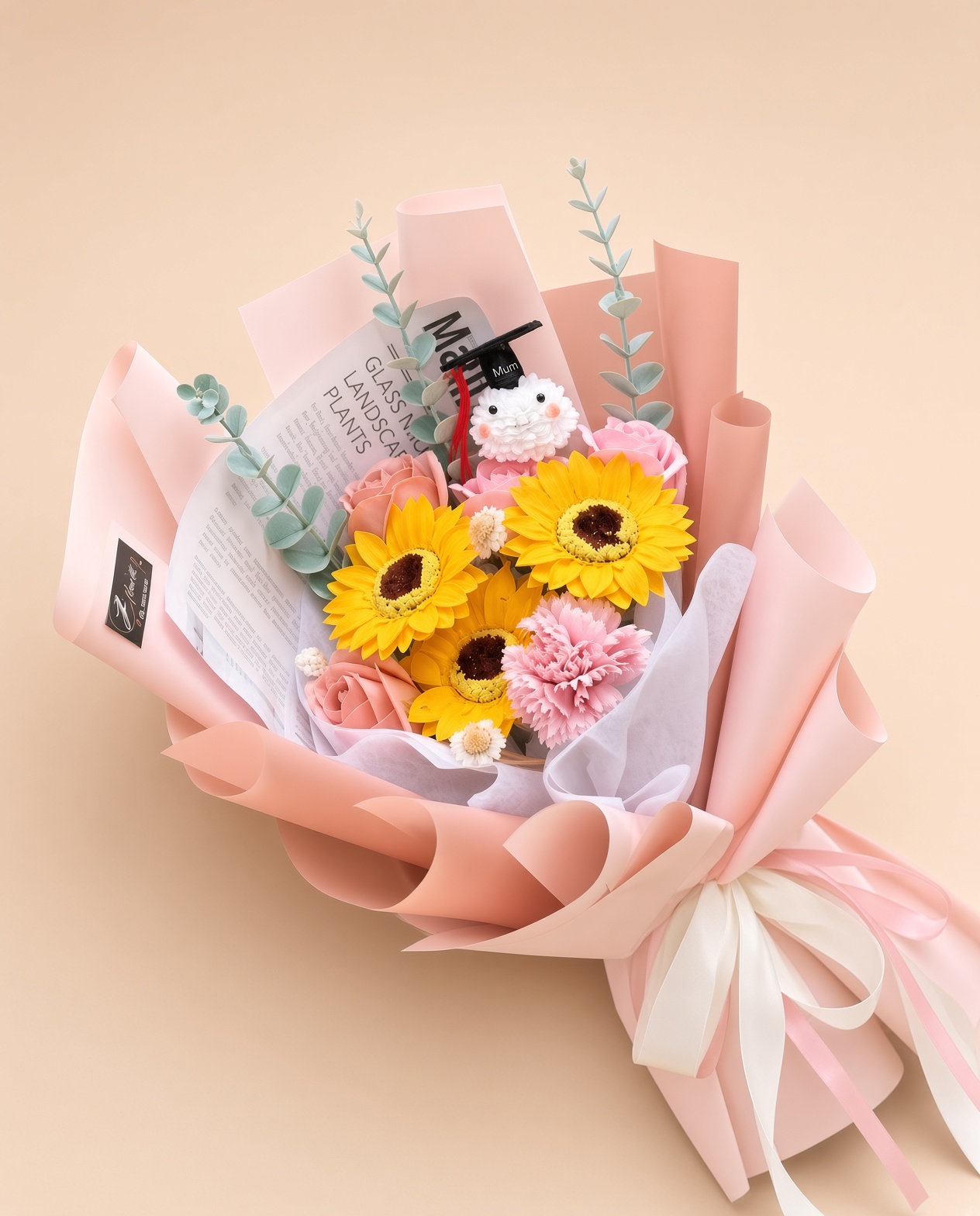Graduation Bouquet Soap Flower Blossoms Glow - Image 2