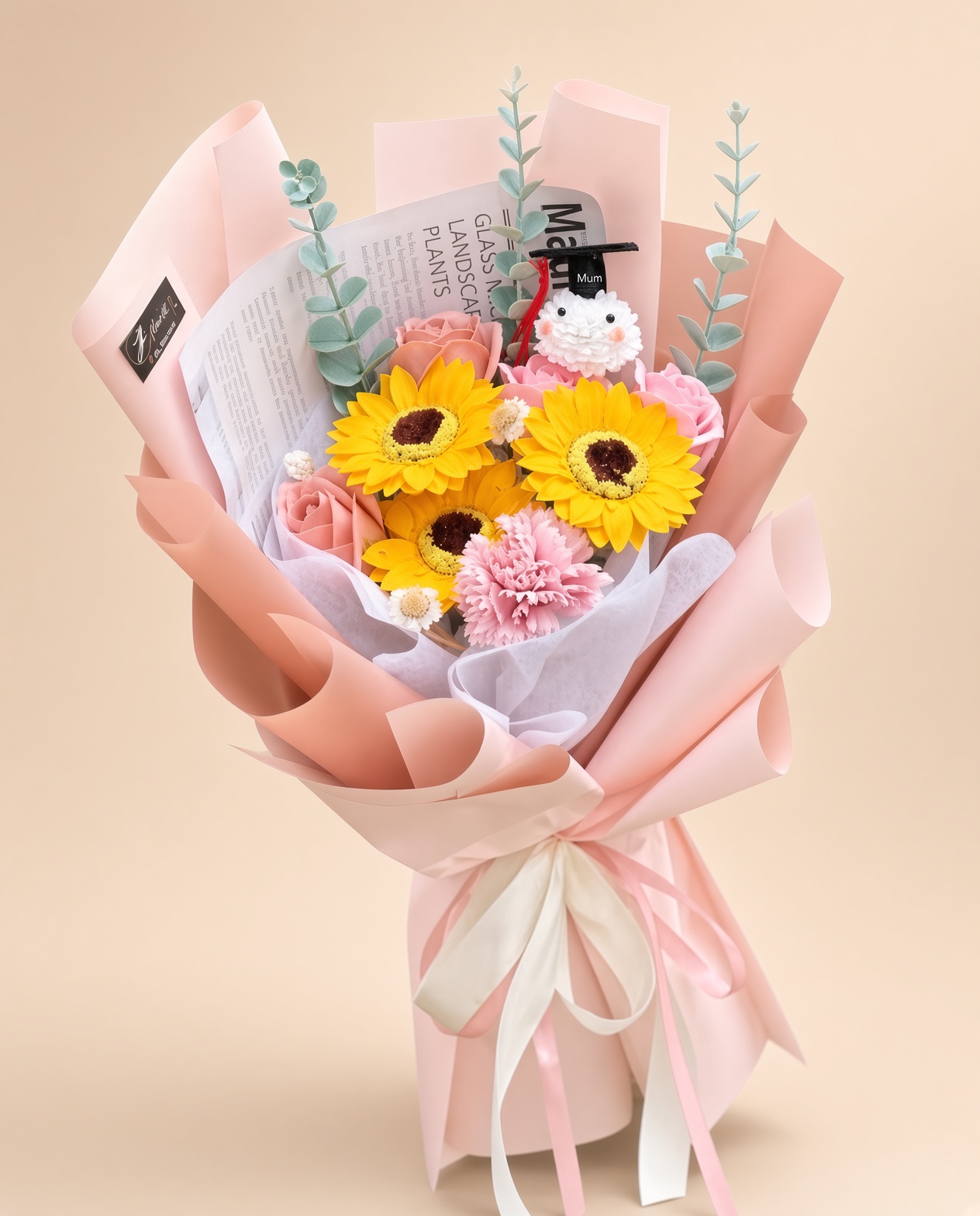 Graduation Bouquet Soap Flower Blossoms Glow