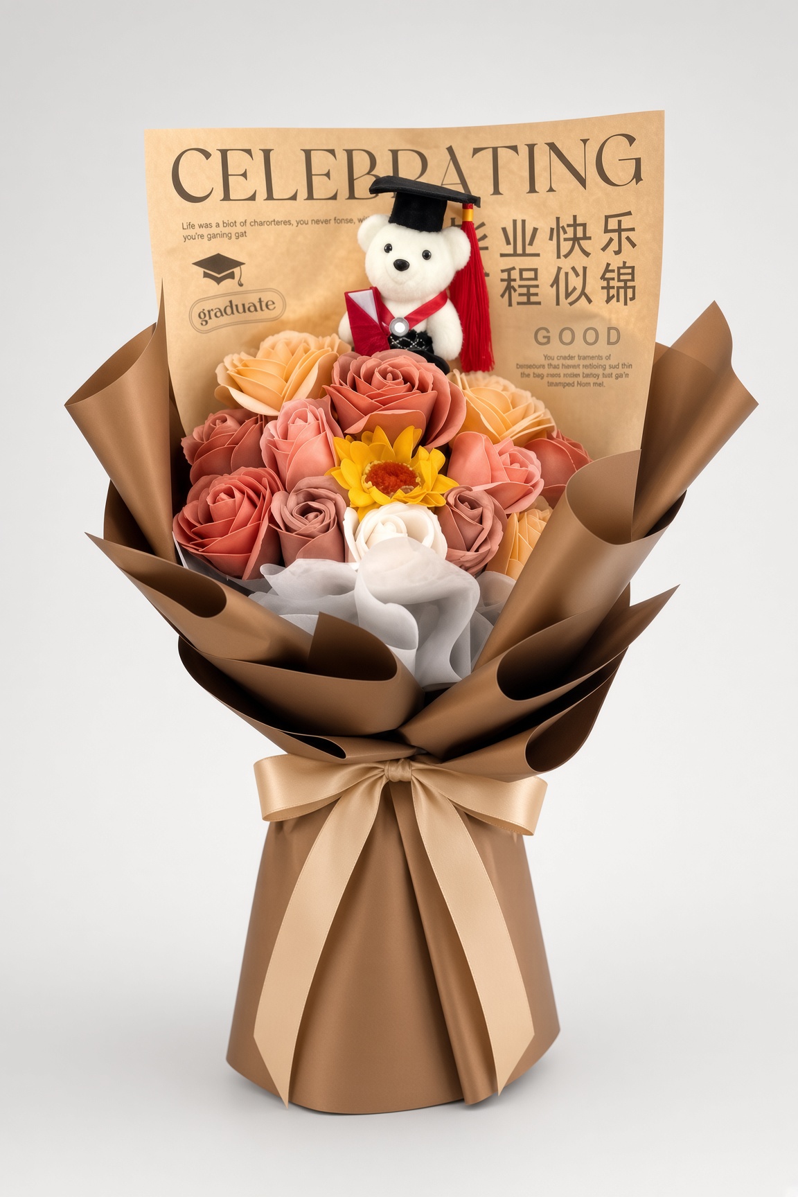 Graduation Bouquet Soap Flower Elegant Bloom