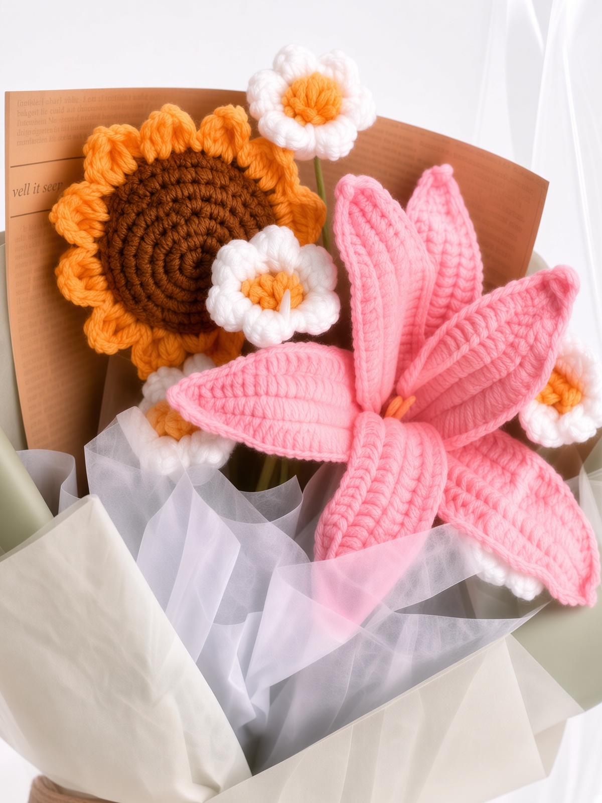 Crochet Bouquet Sunflower Stitched Elegance - Image 2