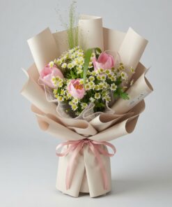 Tulip Bouquet Pink Meadow Charm
