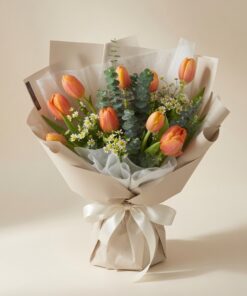 Tulip Bouquet Amber Orange Charm