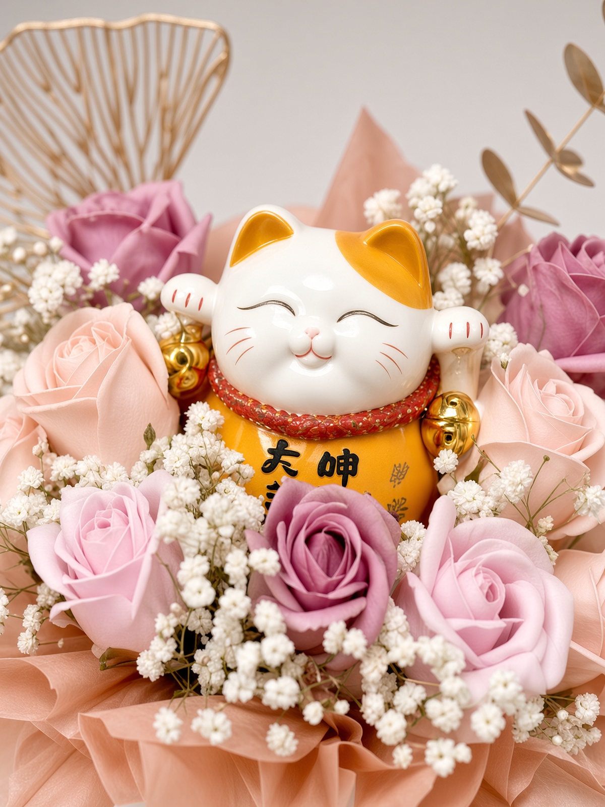 Lucky Cat Maneki Neko Soap Flower Opening Box - Image 2