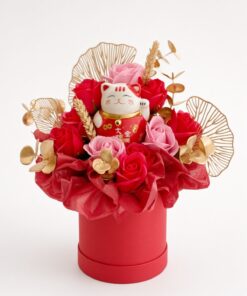Lucky Cat Maneki Neko Soap Flower Opening Box