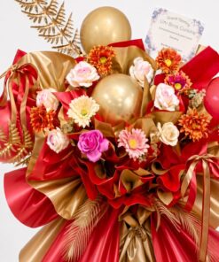 Grand Opening Flower Stand Red Gold | Soap & Artificial Flower Standee | Shop Opening Congratulatory Stand - Image 2