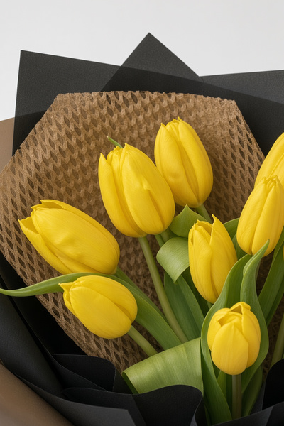 Yellow Tulip Bouquet Midnight Sun-kissed - Image 2