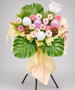 Grand Opening Flower Stand | Fresh Gerbera & Monstera Congratulatory Stand | Shop Opening Flowers