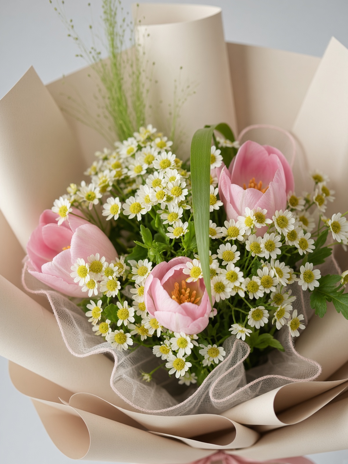 Tulip Bouquet Pink Meadow Charm - Image 2