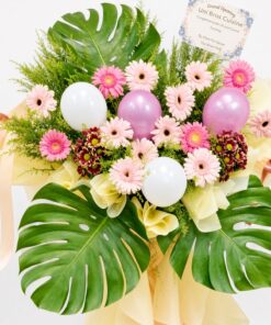 Grand Opening Flower Stand | Fresh Gerbera & Monstera Congratulatory Stand | Shop Opening Flowers - Image 2