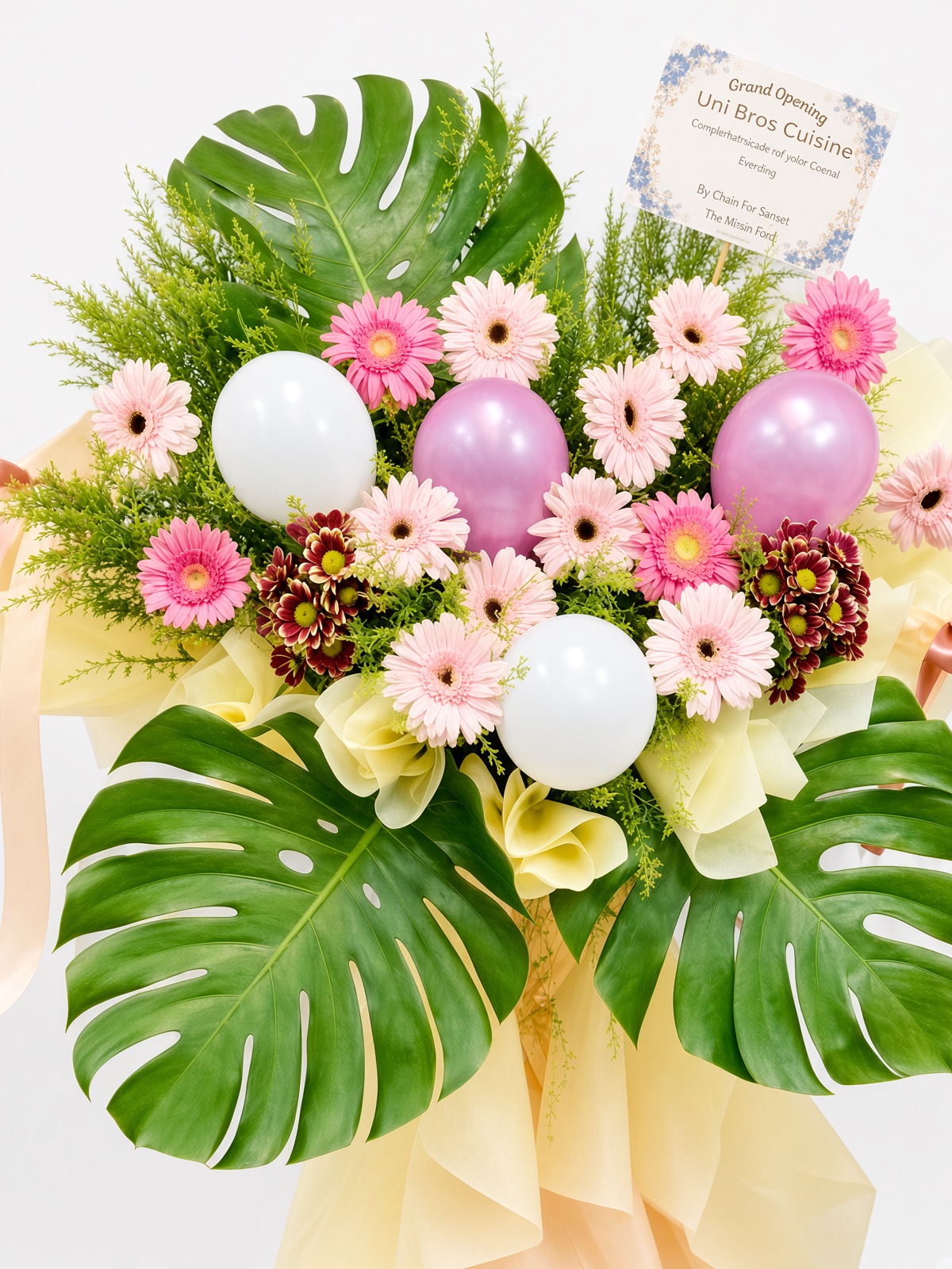Grand Opening Flower Stand | Fresh Gerbera & Monstera Congratulatory Stand | Shop Opening Flowers - Image 2
