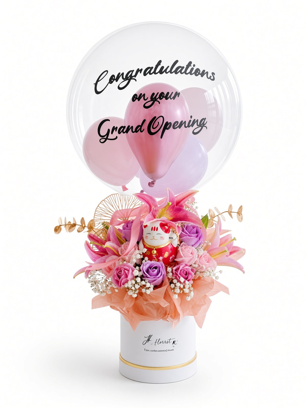 Grand Opening Balloon Box with Lucky Cat | Soap & Artificial Flower Box | Shop Opening Gift