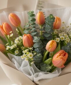 Tulip Bouquet Amber Orange Charm - Image 2