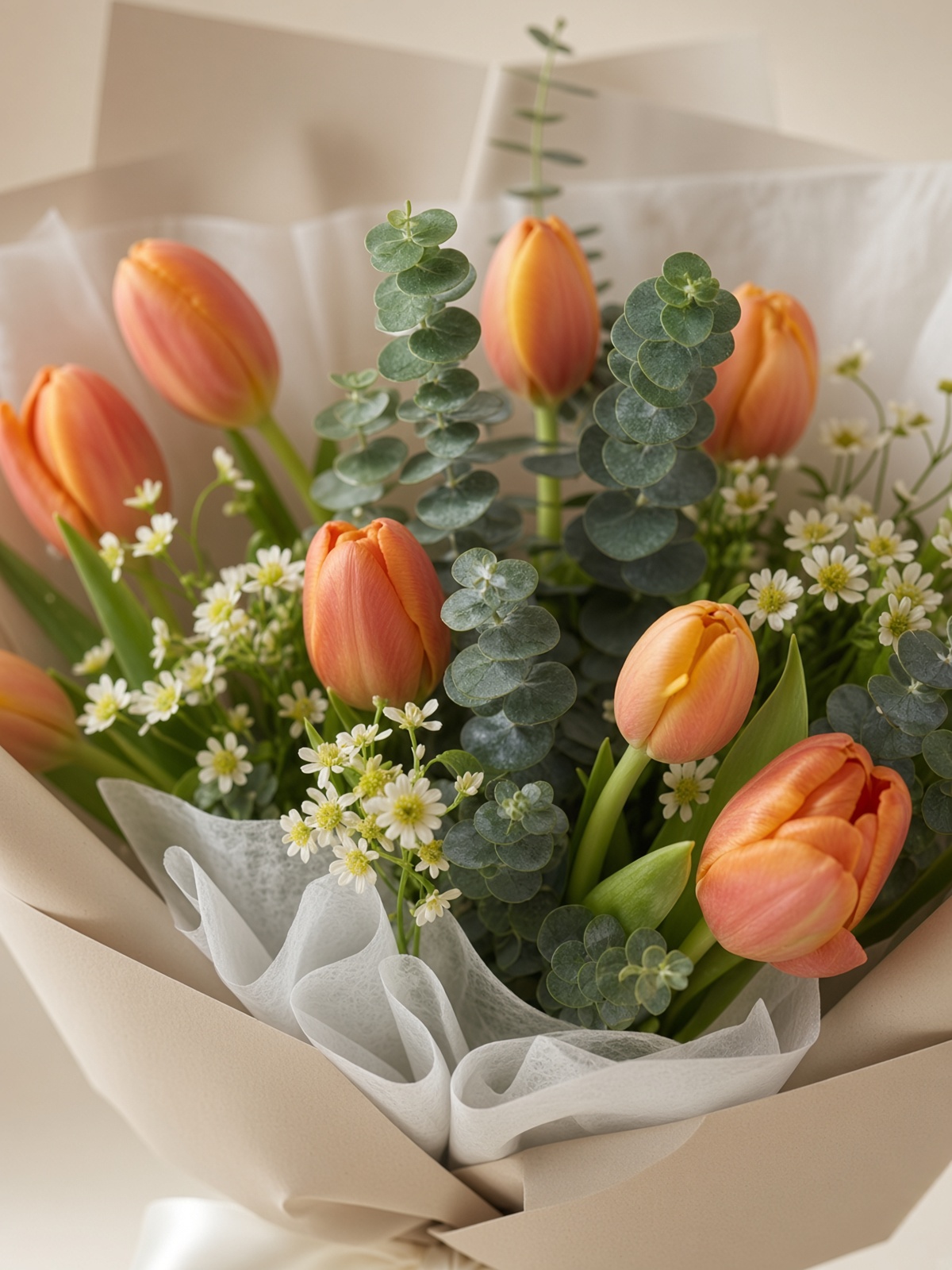 Tulip Bouquet Amber Orange Charm - Image 2